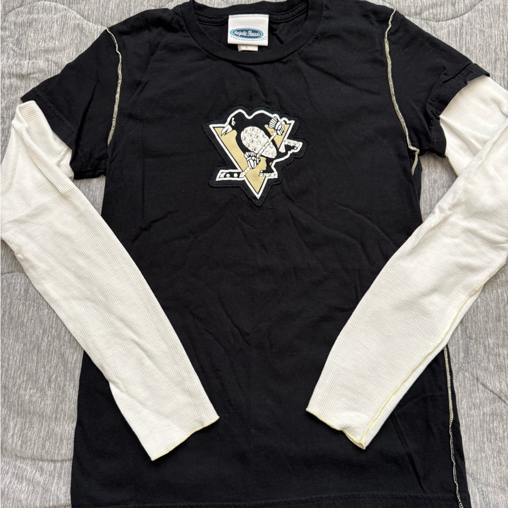 Black and Cream Long Sleeve Tee